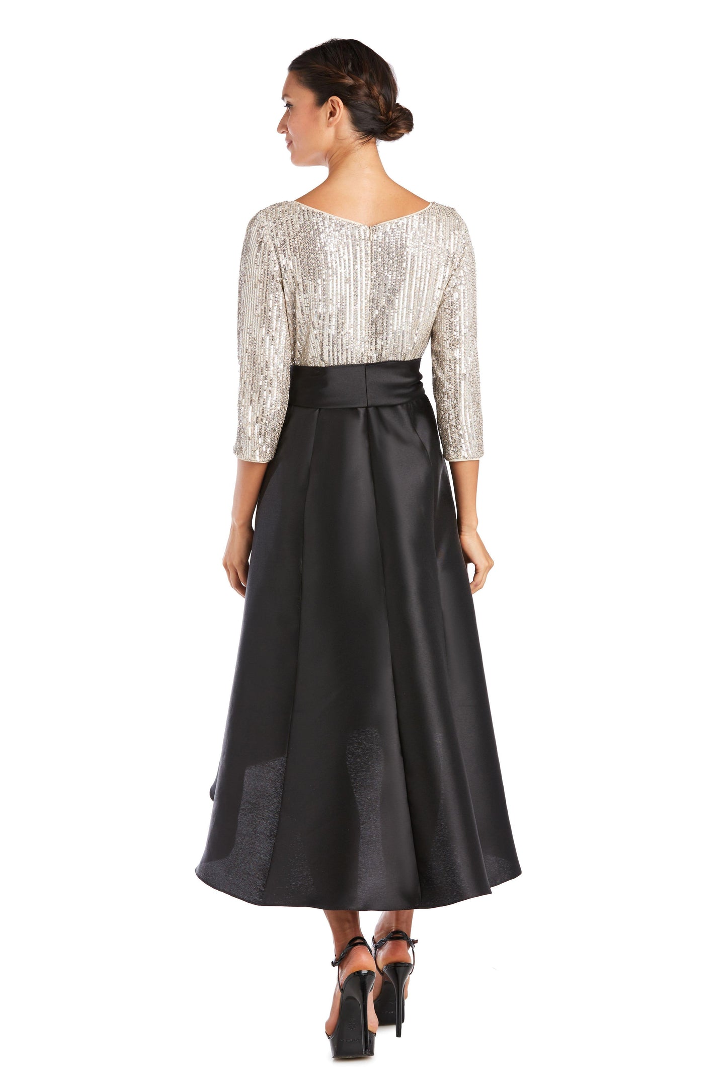 R&M Richards Sequin High Low Dress 7411 - The Dress Outlet