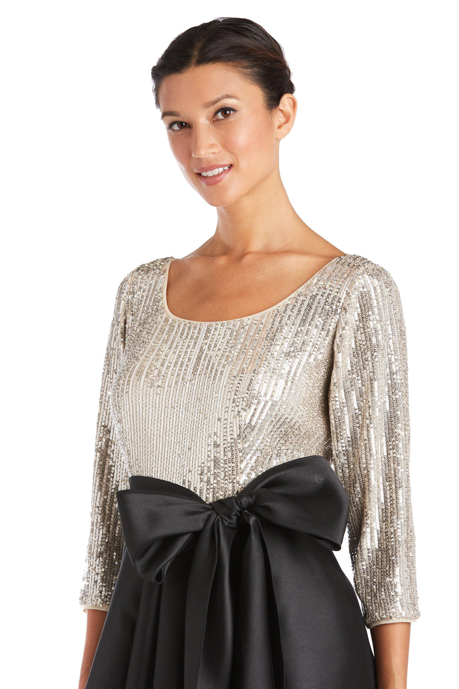 R&M Richards Sequin High Low Dress 7411 - The Dress Outlet