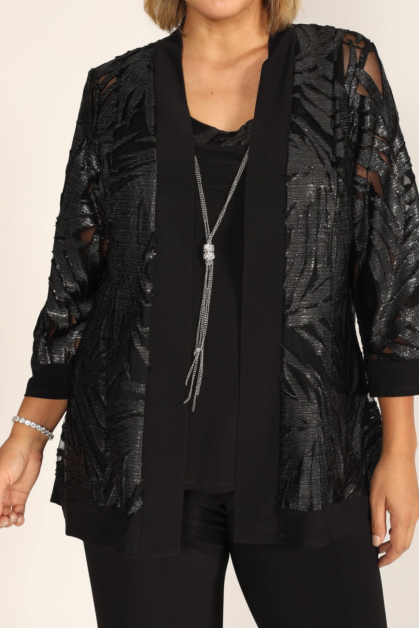 R&M Richards Three-Piece Mesh Pant Suit 7547 - The Dress Outlet