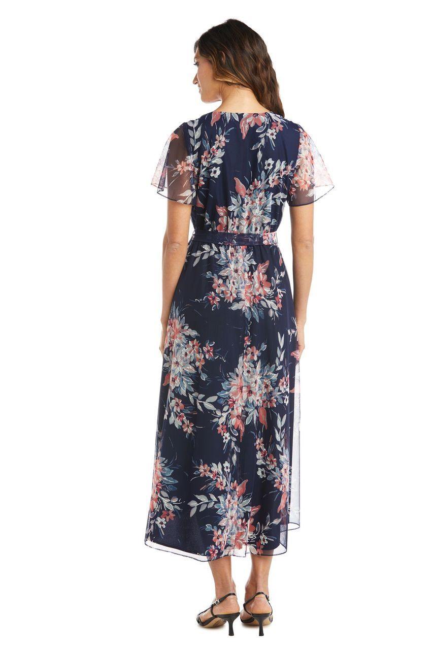 R&M Richards  High Low Print Dress 7790 - The Dress Outlet