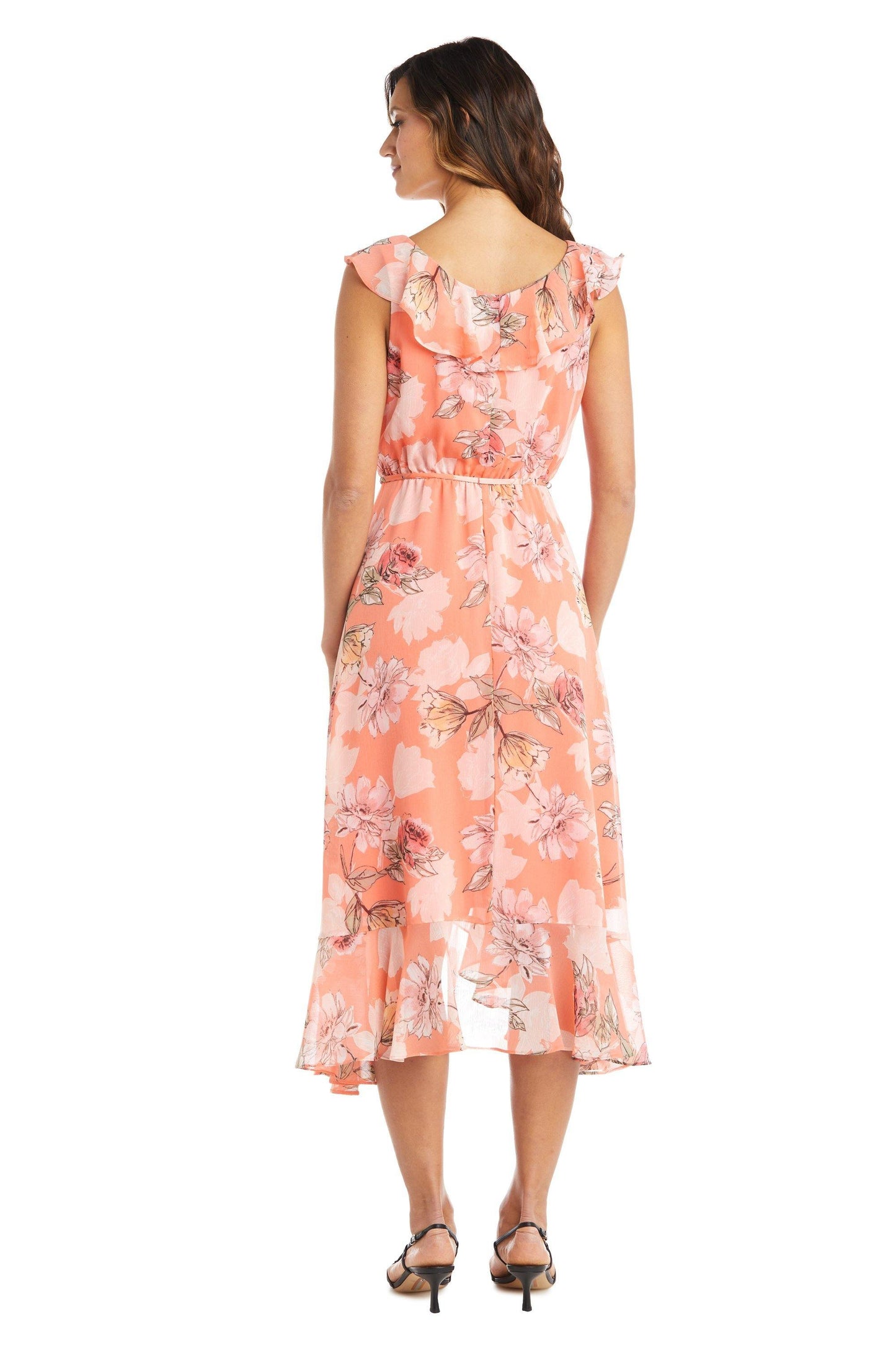 R&M Richards High Low Print Chiffon Dress 7804 - The Dress Outlet