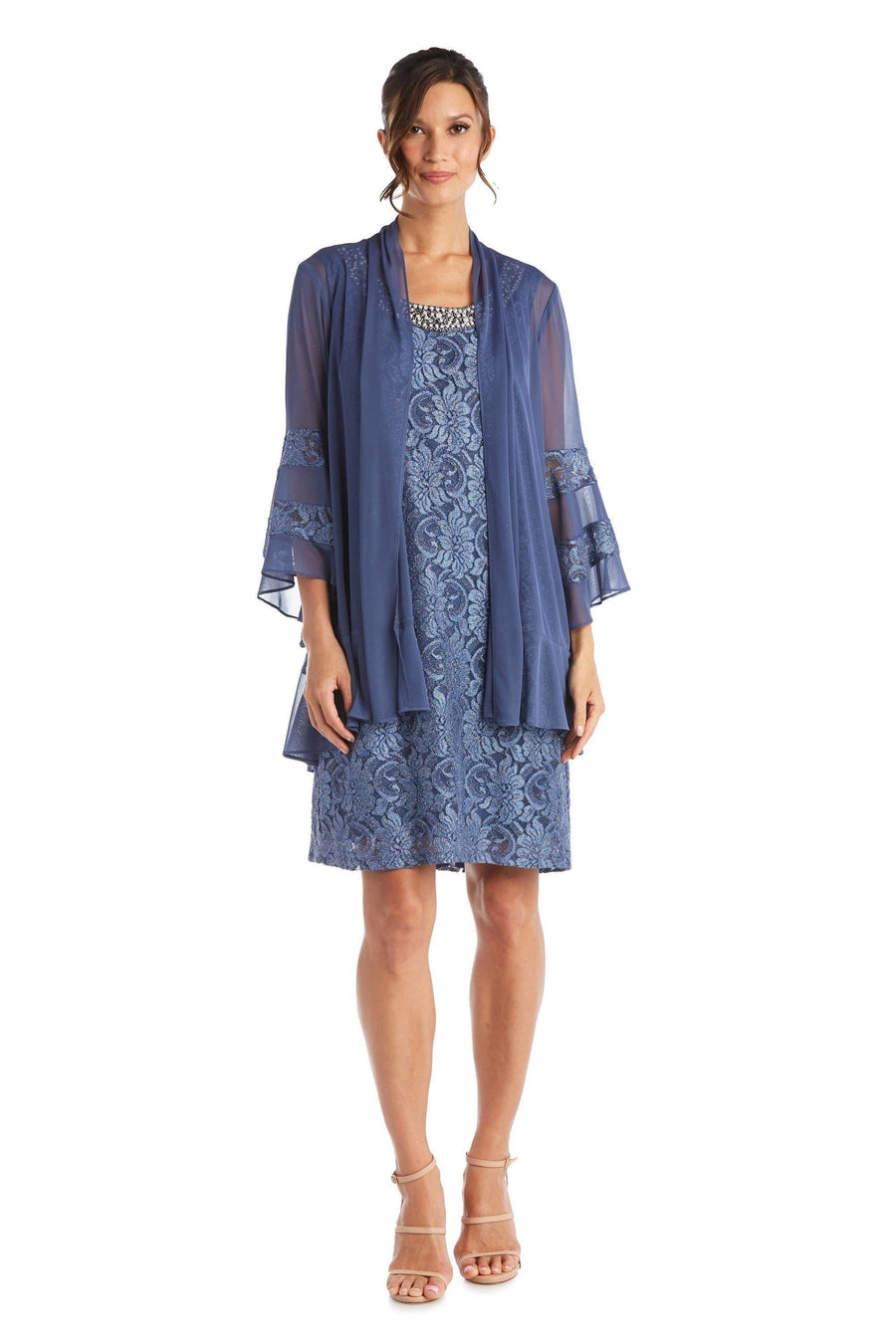 R&M Richards Chiffon Jacket Formal Dress Sale - The Dress Outlet