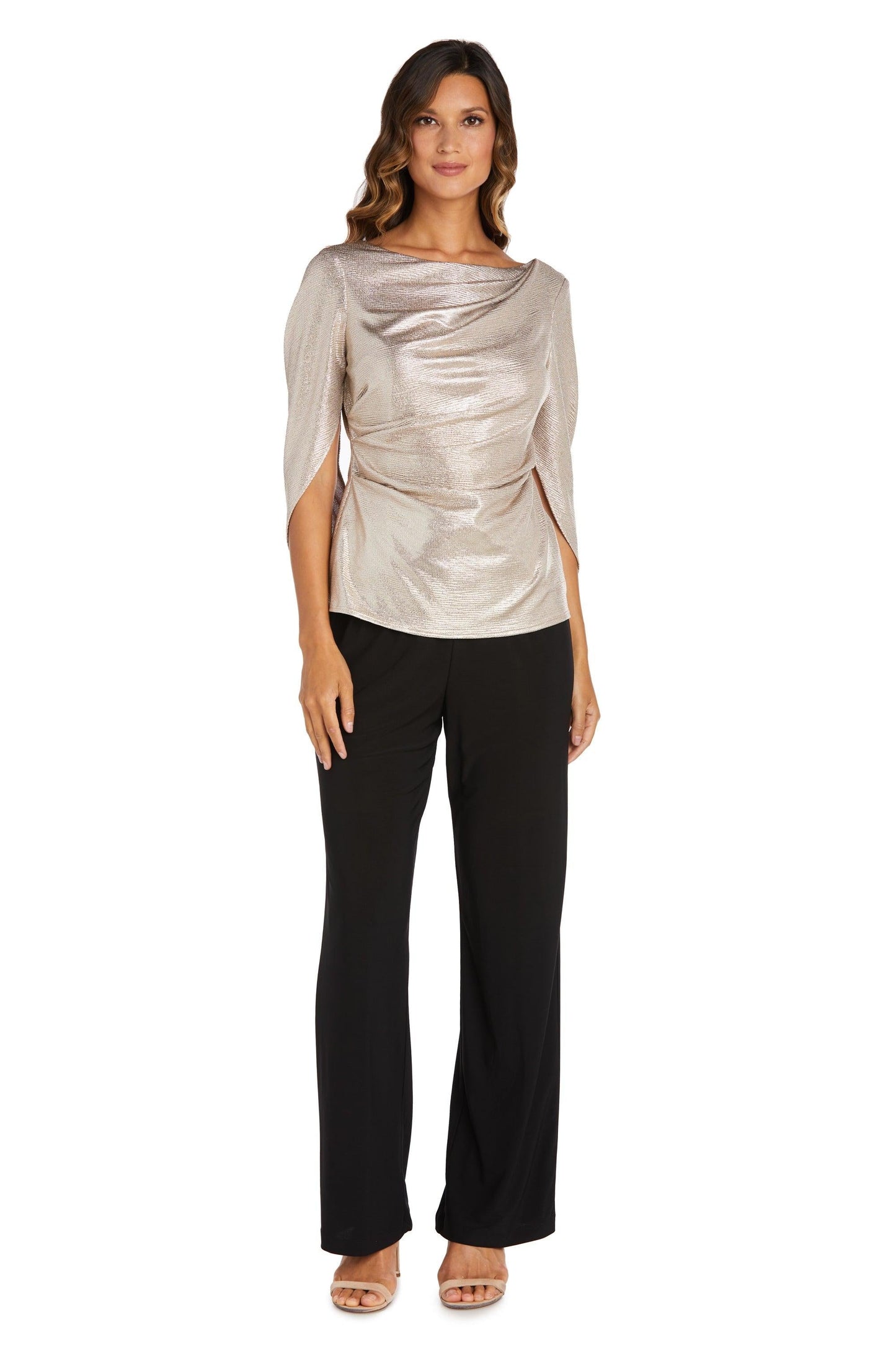 R&M Richards Crinkle Top 3/4 Sleeve Formal 9140 - The Dress Outlet