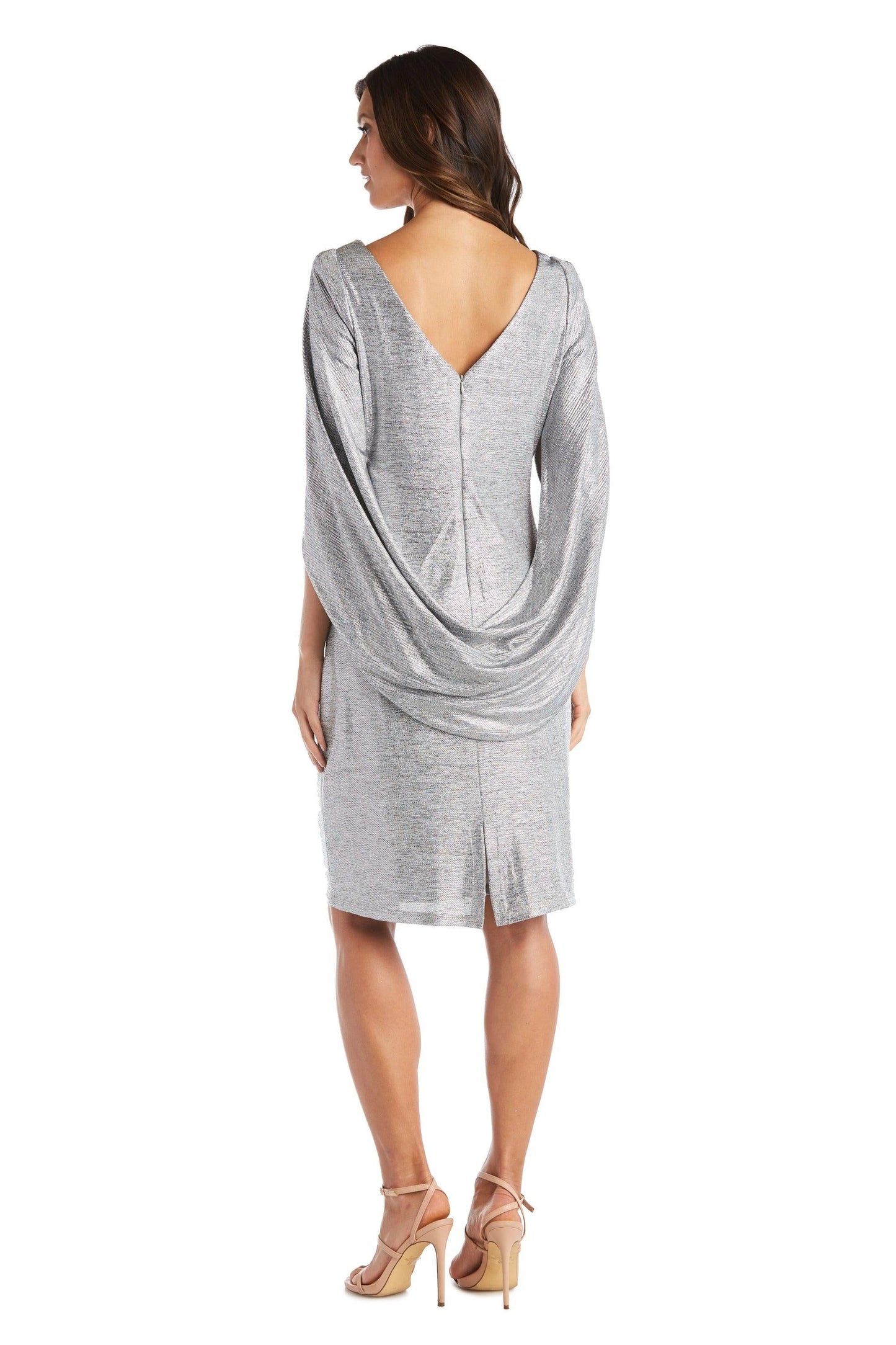 R&M Richards Draped Sleeve Short Dress Sale - The Dress Outlet
