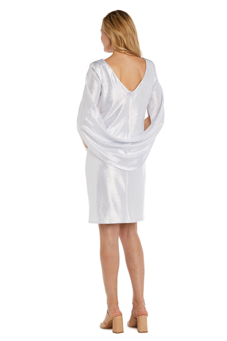 R&M Richards Draped Sleeve Short Dress Sale - The Dress Outlet