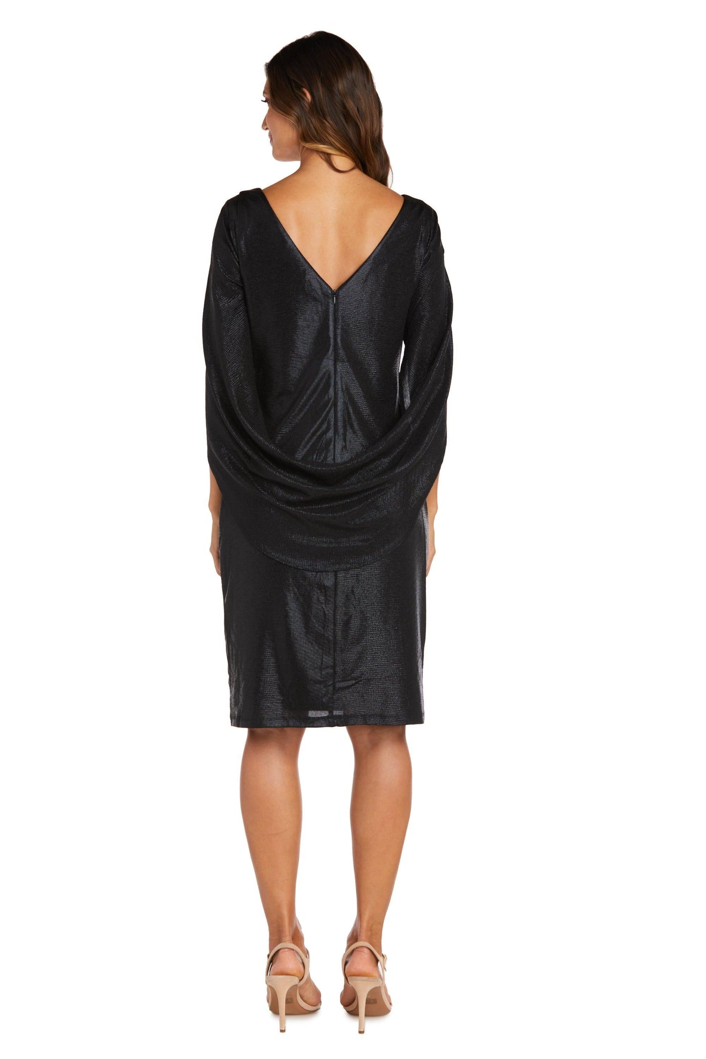 R&M Richards Draped Sleeve Short Dress Sale - The Dress Outlet