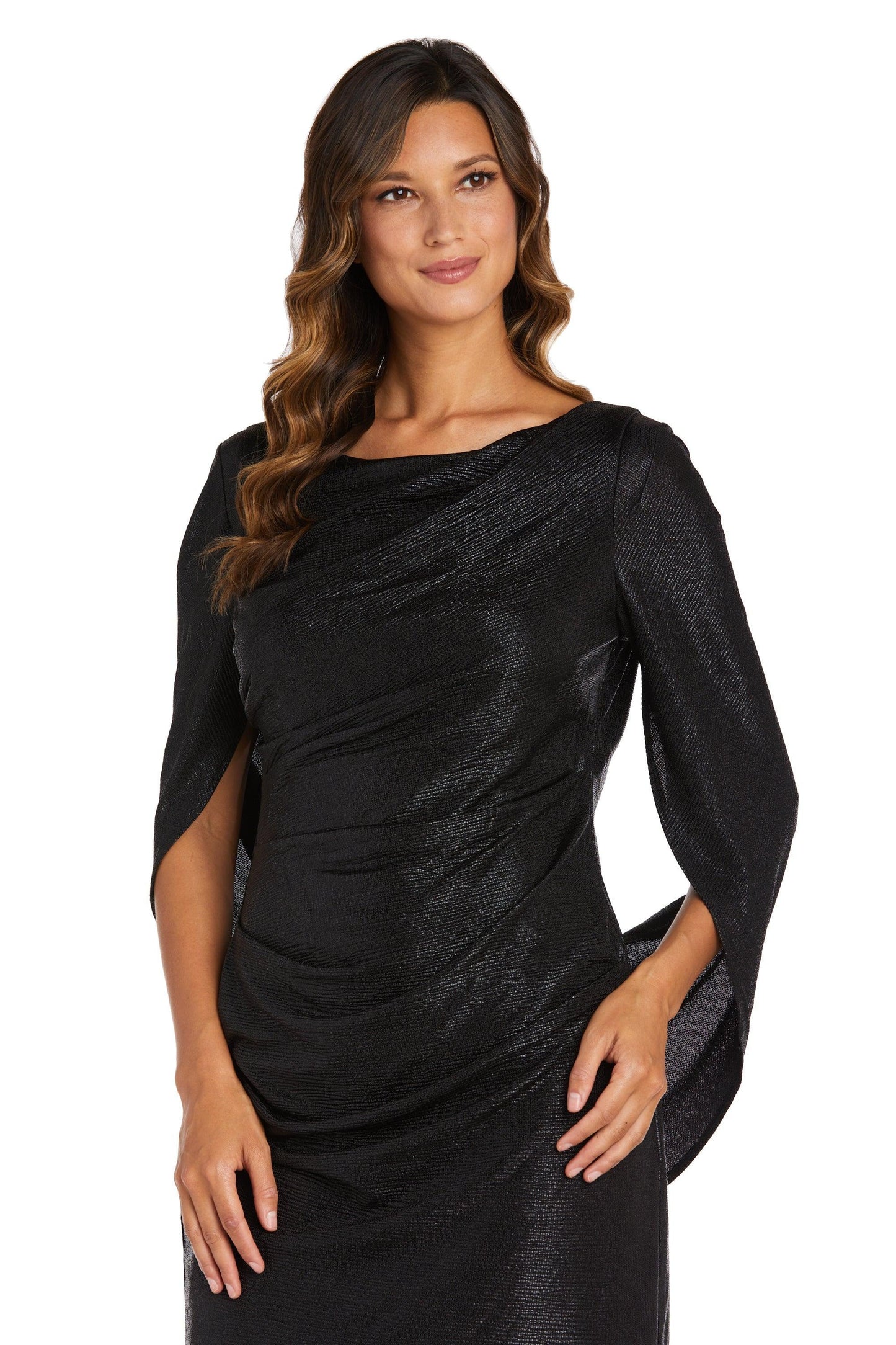 R&M Richards Draped Sleeve Short Dress Sale - The Dress Outlet