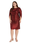 R&M Richards Draped Sleeve Short Plus Size Dress 7441W - The Dress Outlet