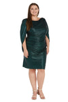 R&M Richards Draped Sleeve Short Plus Size Dress 7441W - The Dress Outlet