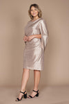 R&M Richards Draped Sleeve Short Plus Size Dress 7441W - The Dress Outlet