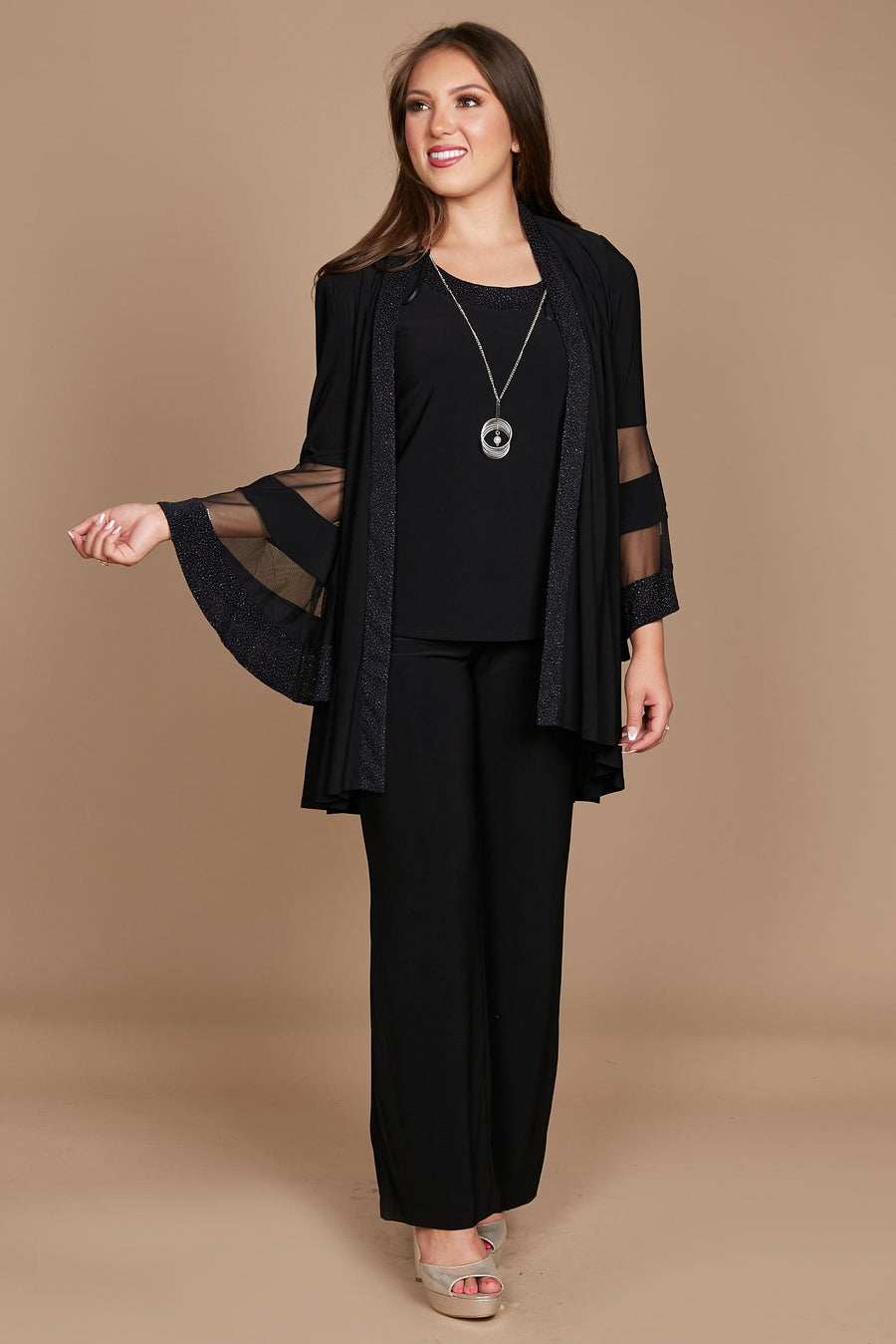 R&M Richards Formal Duster Jacket Pant Set 7241 - The Dress Outlet