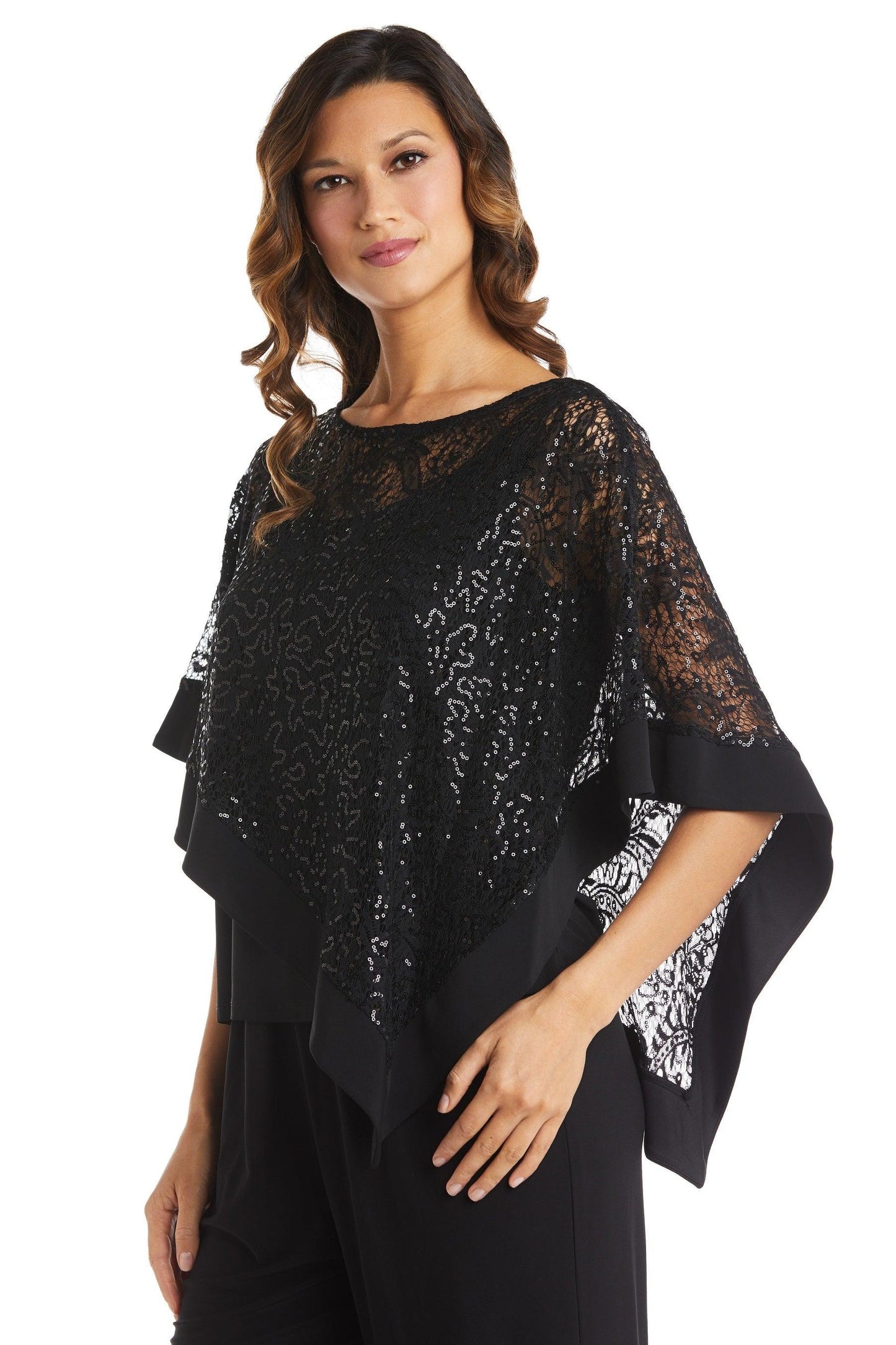 R&M Richards Formal Lace Poncho Top 2117 - The Dress Outlet