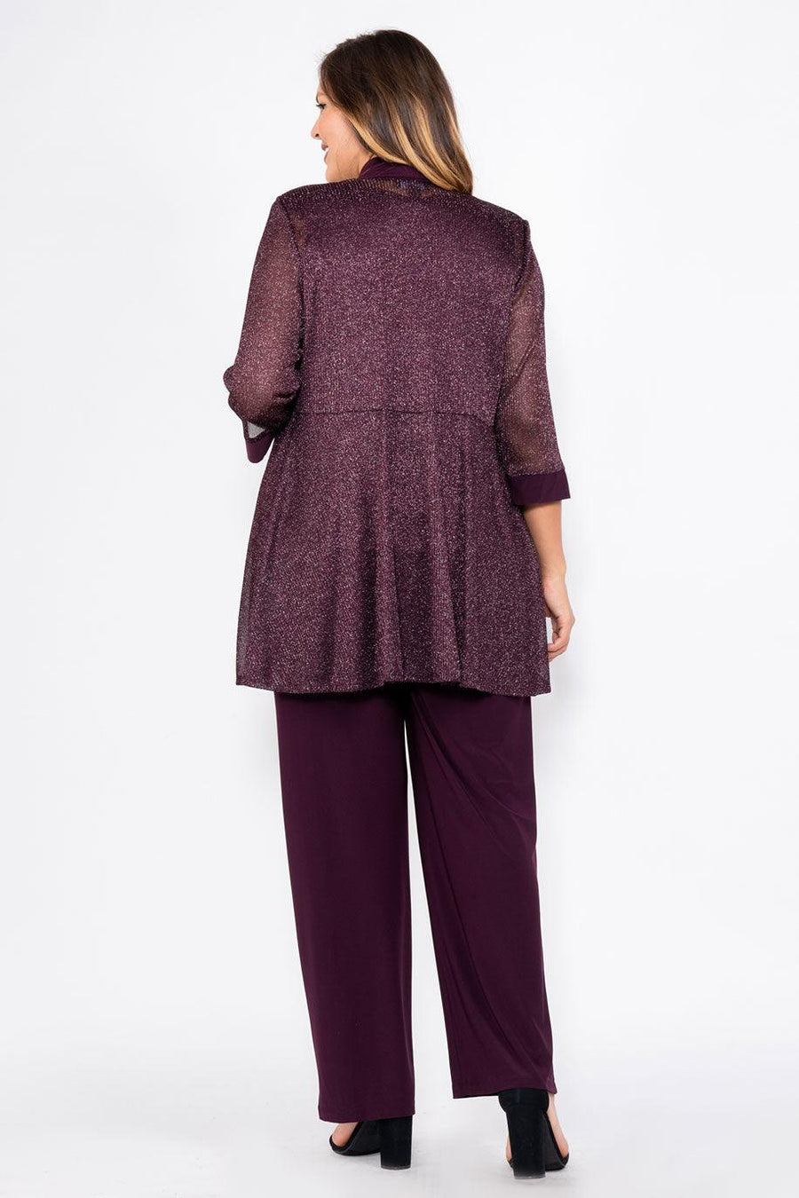 R&M Richards Formal Metallic Petite Pant Suit 1782P - The Dress Outlet