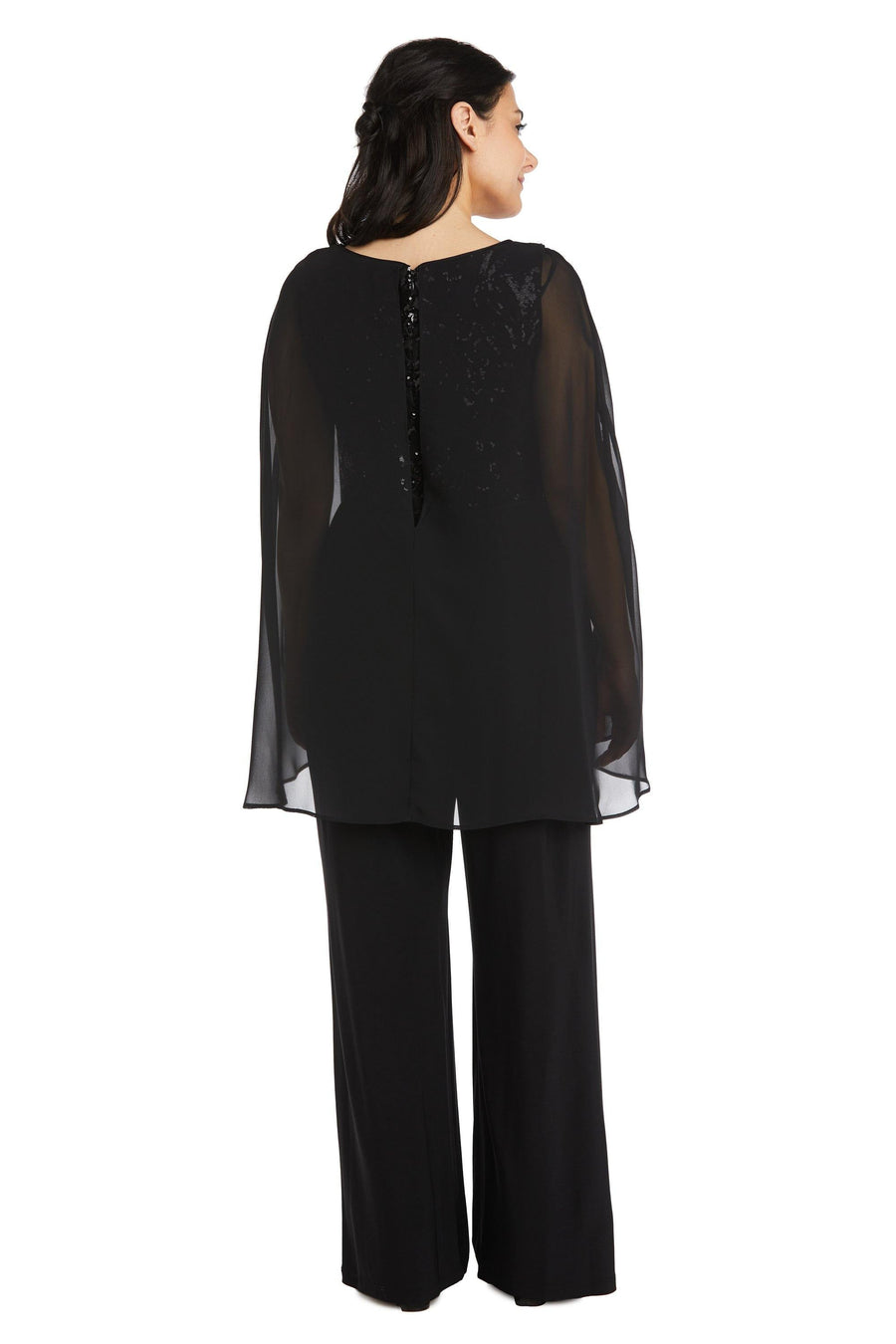R&M Richards Formal Petite Chiffon Jumpsuit 7539P - The Dress Outlet
