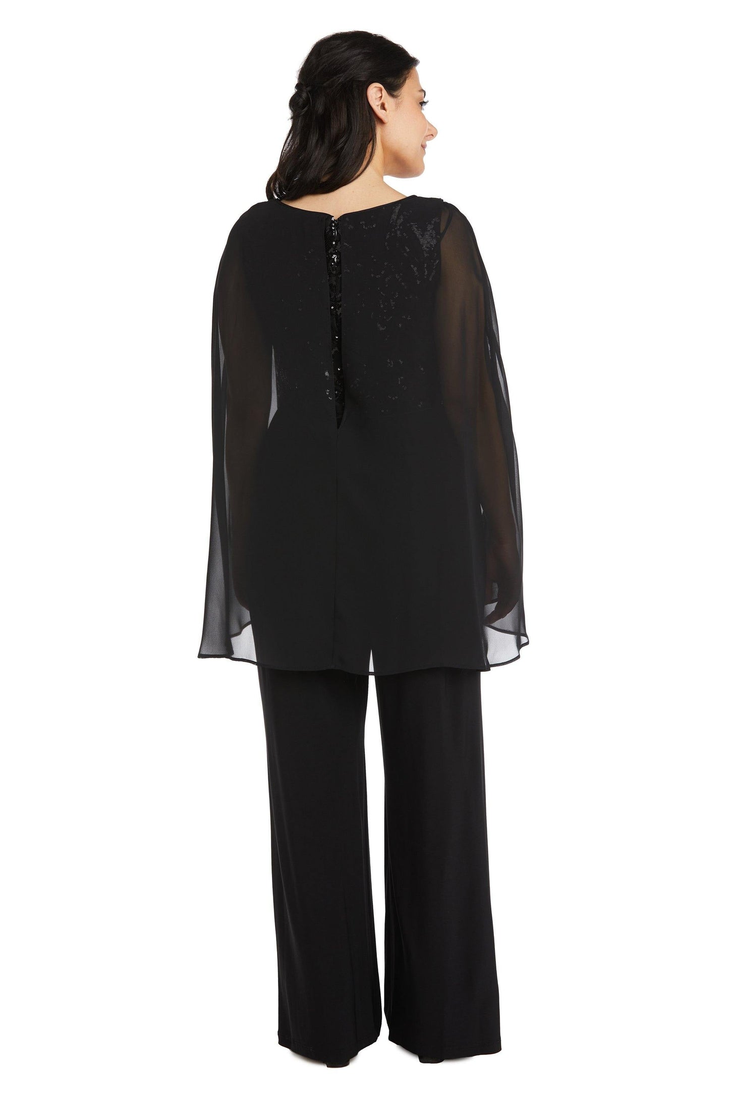 R&M Richards Formal Petite Chiffon Jumpsuit 7539P - The Dress Outlet
