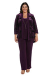 R&M Richards Formal Plus Size Black Pant suit Plum