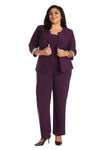 R&M Richards Formal Plus Size Pansuit Plum