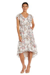 R&M Richards High Low Floral Chiffon Dress 7840 - The Dress Outlet