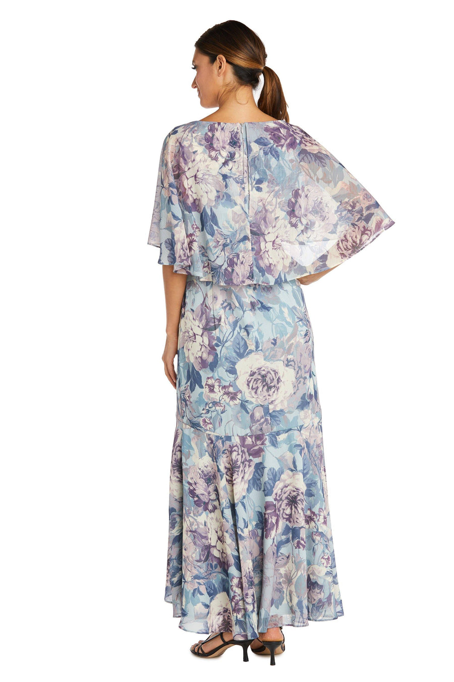 R&M Richards High Low Floral Chiffon Dress 7950 - The Dress Outlet