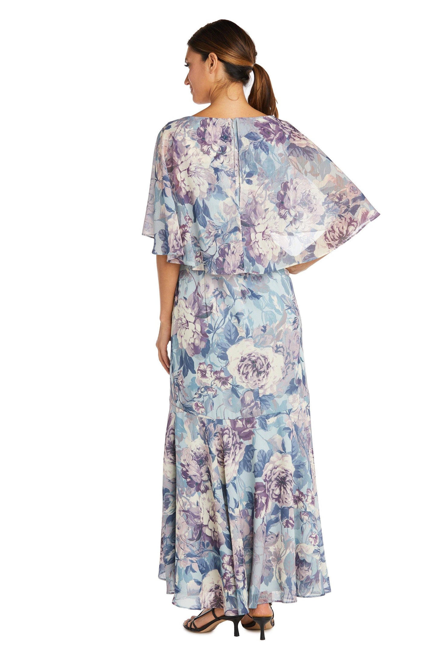 R&M Richards High Low Floral Chiffon Dress 7950 - The Dress Outlet