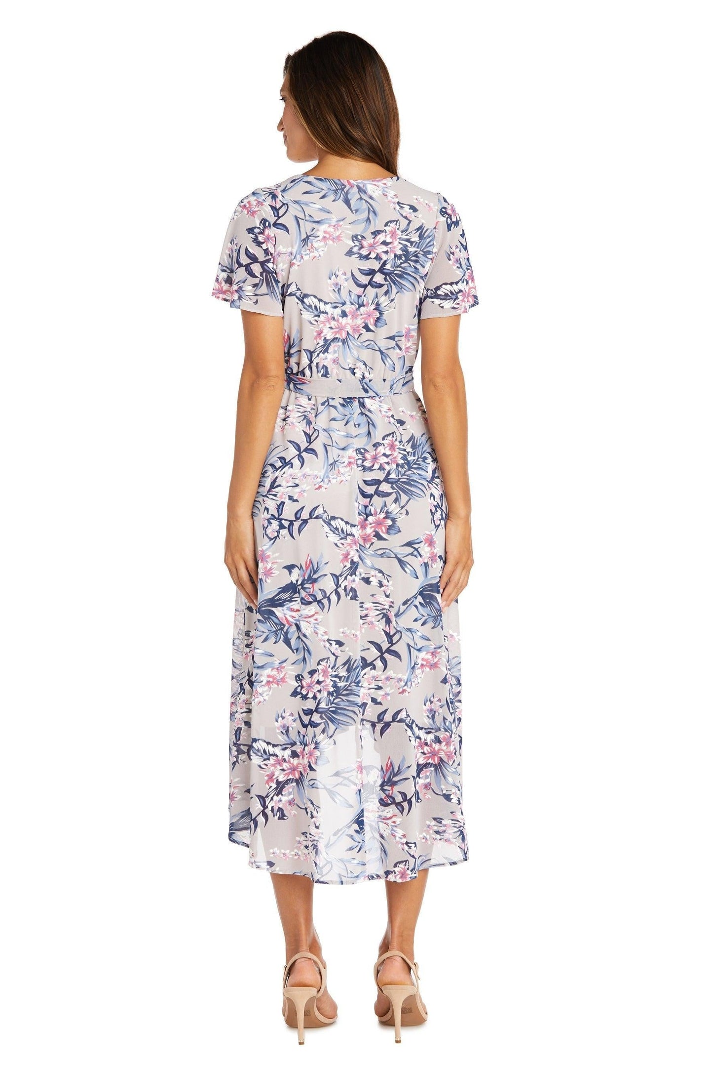 R&M Richards High Low Floral Print Dress 9400 - The Dress Outlet