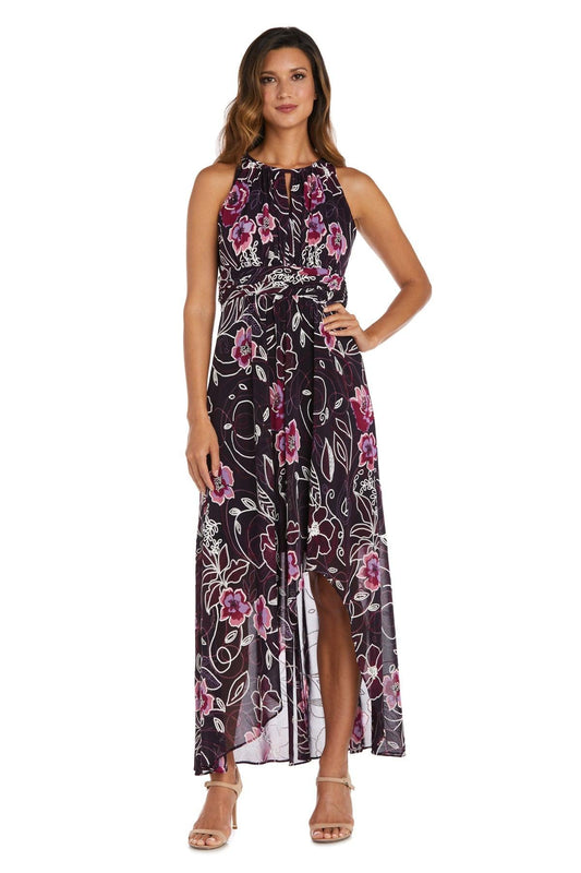 R&M Richards High Low Formal Print Dress 7958 - The Dress Outlet