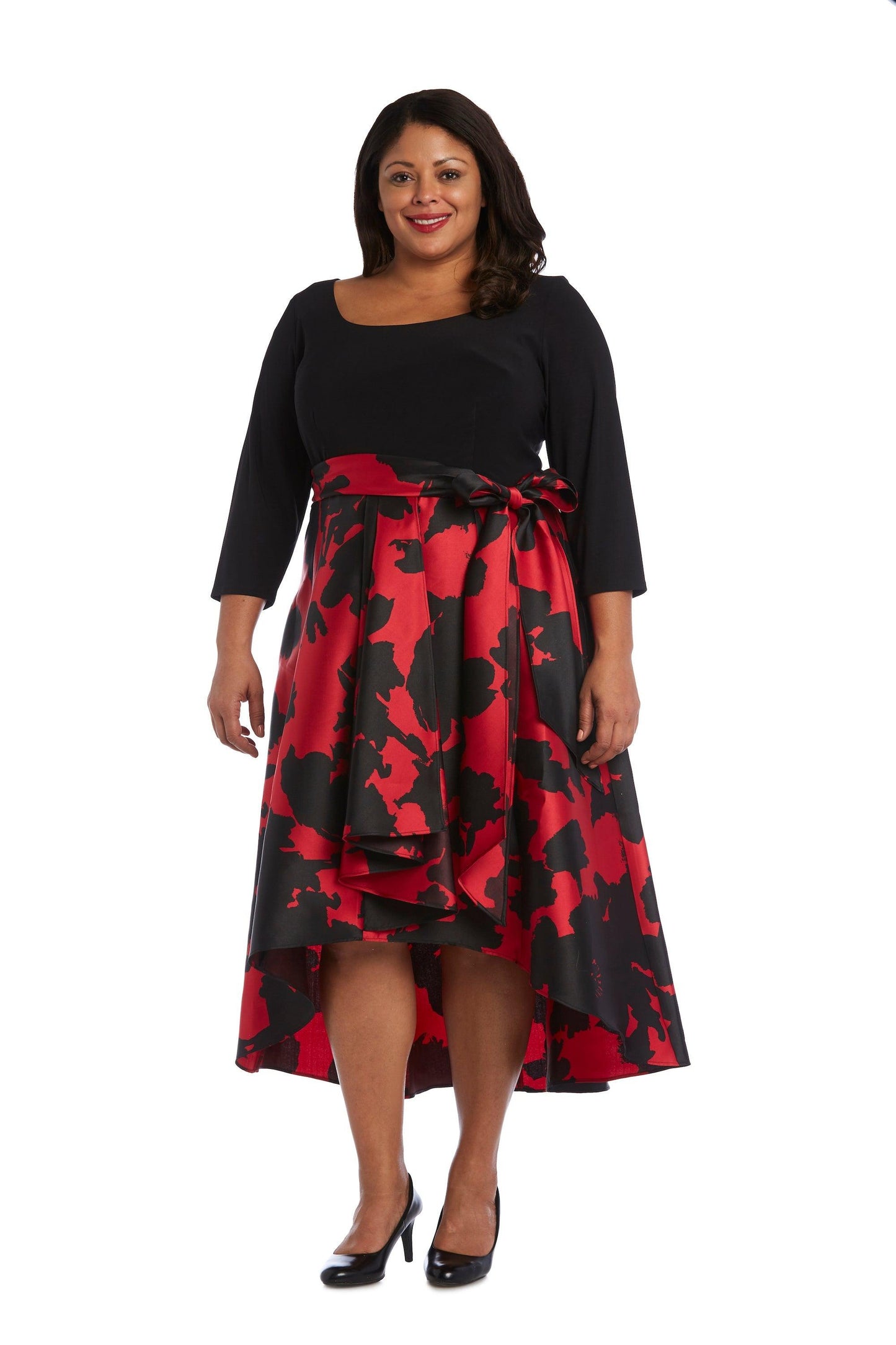 R&M Richards High Low Plus Size Cocktail Dress 1621W - The Dress Outlet