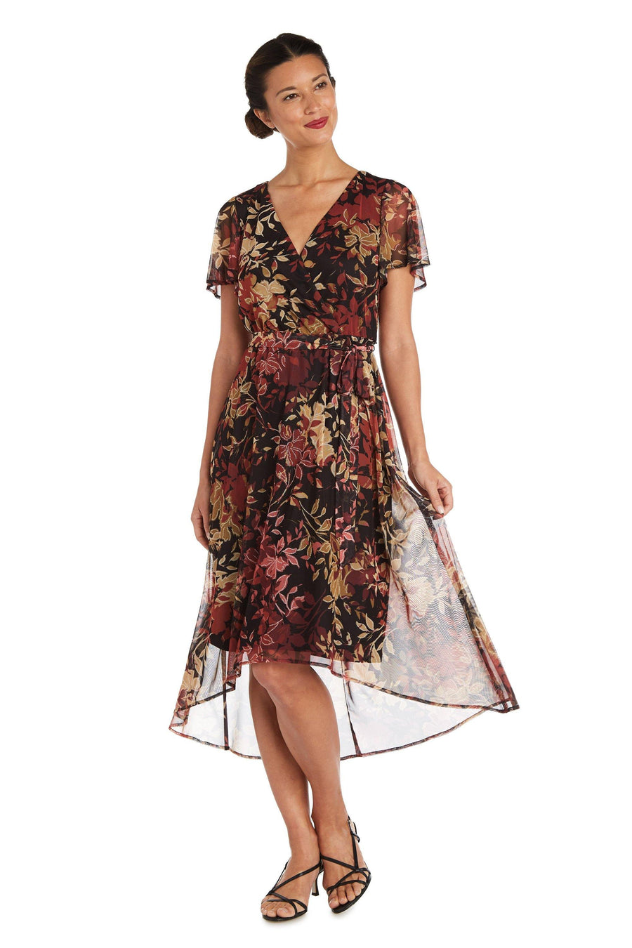 R&M Richards High Low Short Sleeve Dress 7910 - The Dress Outlet