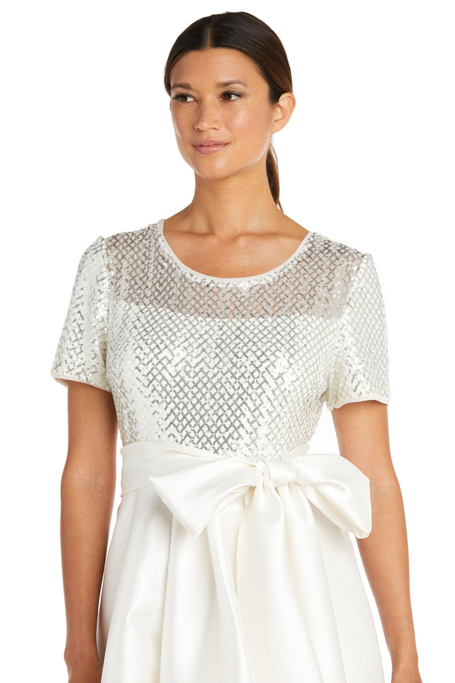 R&M Richards High Low Short Sleeve Formal Gown 9162 - The Dress Outlet