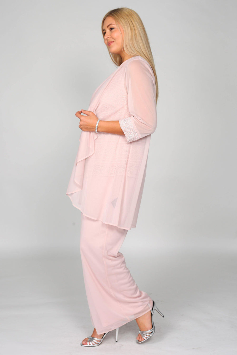 R&M Richards Long Formal Beaded Pant Suit 7008 - The Dress Outlet