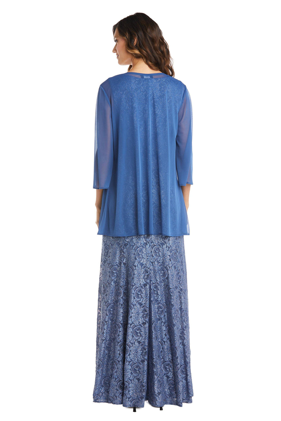 R&M Richards Long Formal Beaded Petite Dress 2552P - The Dress Outlet