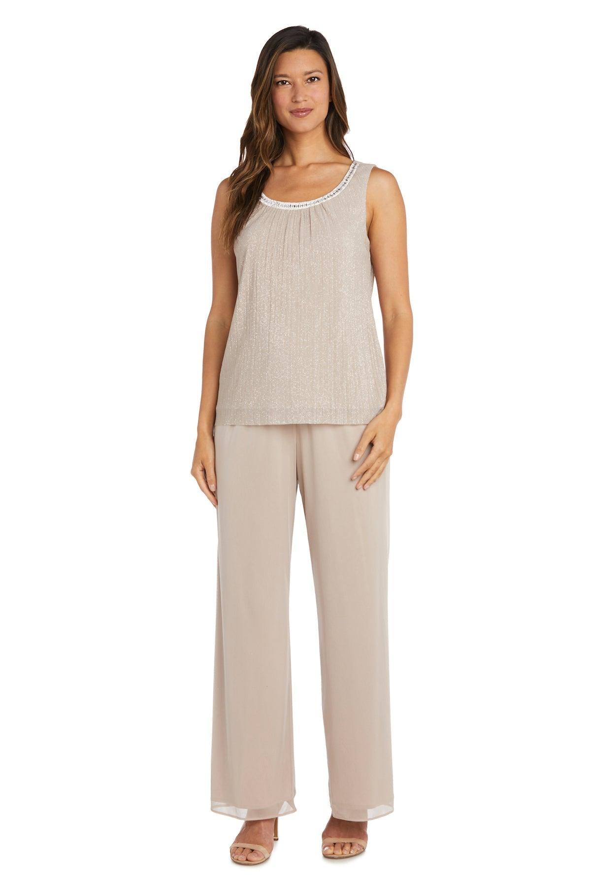 R&M Richards Long Formal Chiffon Pant Suit 2593 - The Dress Outlet