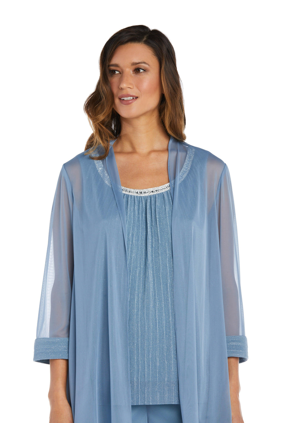 R&M Richards Long Formal Chiffon Pant Suit 2593 - The Dress Outlet