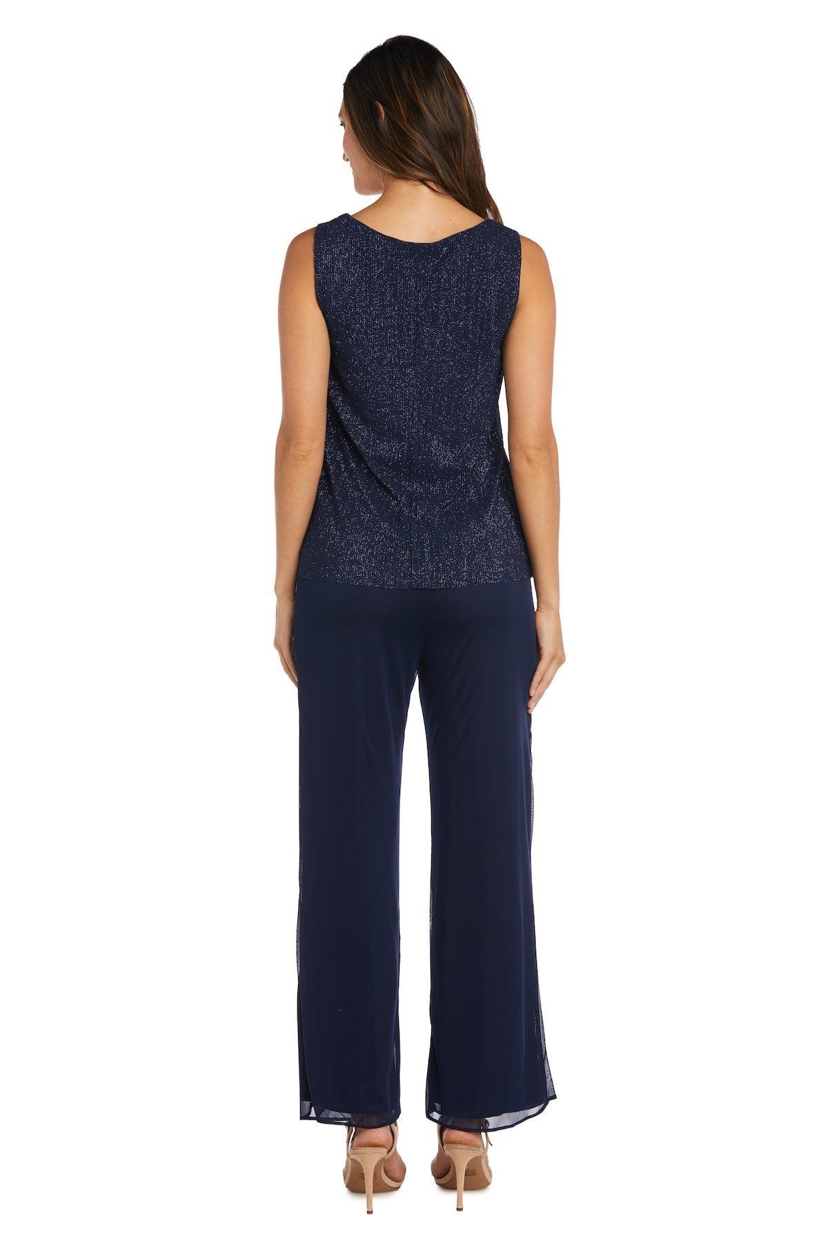 R&M Richards Long Formal Chiffon Pant Suit 2593 - The Dress Outlet