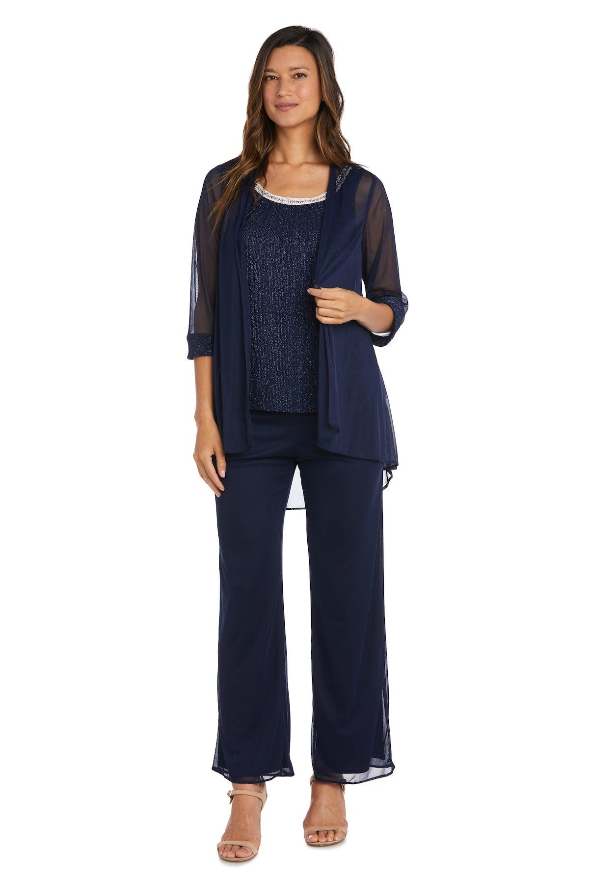 R&M Richards Long Formal Chiffon Pant Suit Sale - The Dress Outlet