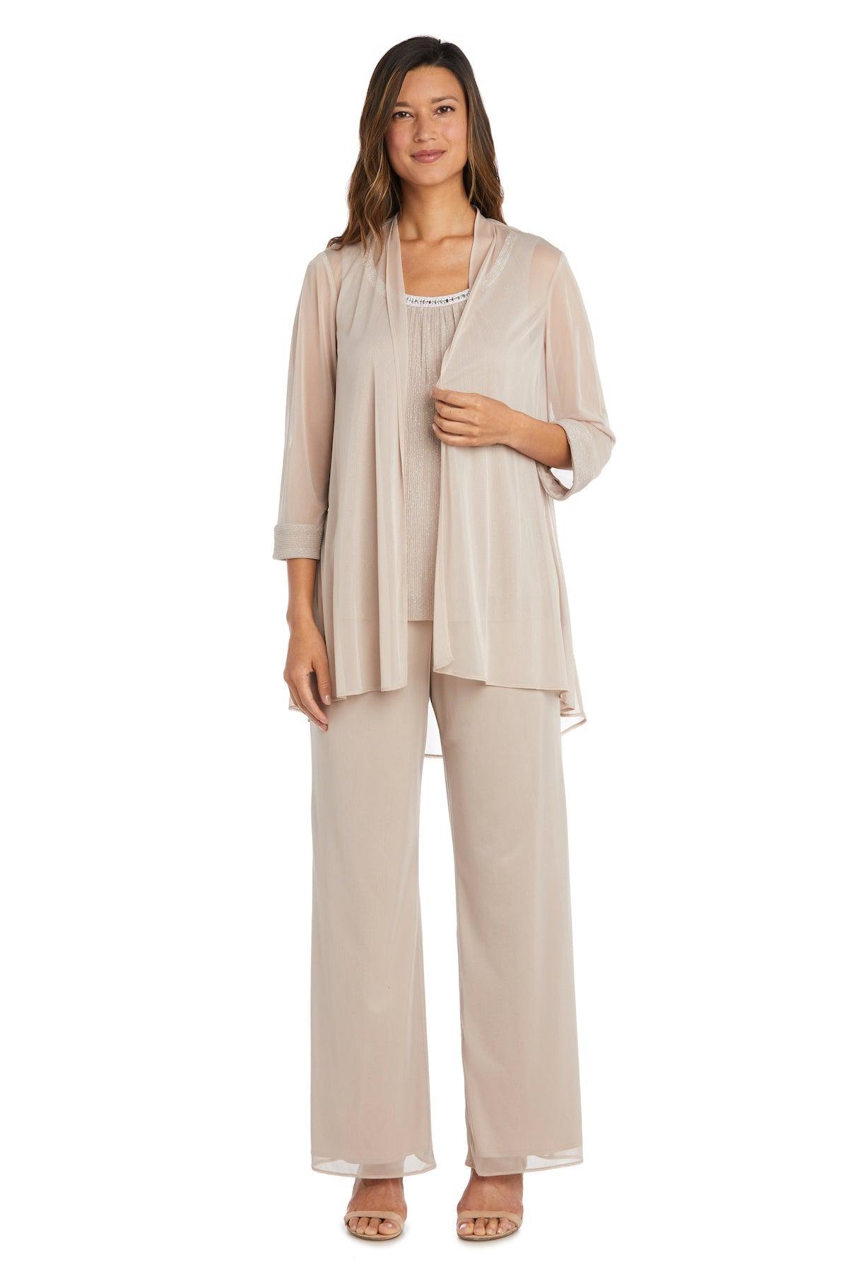 R&M Richards Long Formal Chiffon Pant Suit Sale - The Dress Outlet