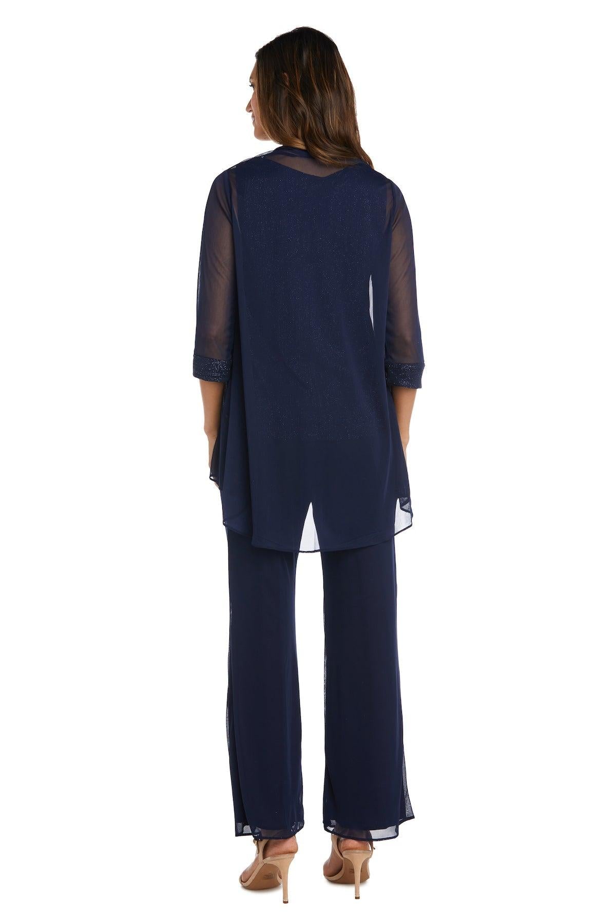 R&M Richards Long Formal Chiffon Pant Suit Sale - The Dress Outlet