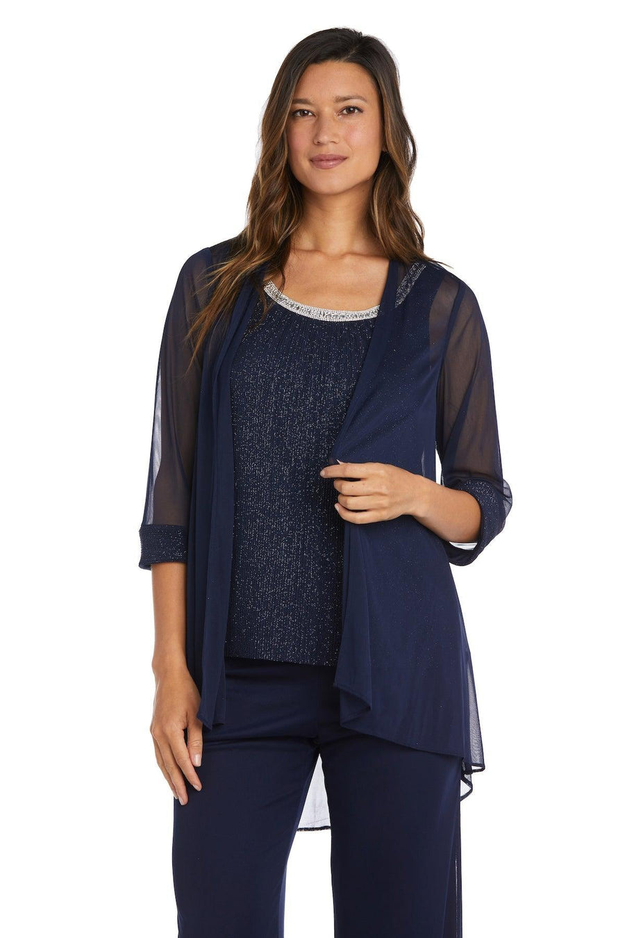 R&M Richards Long Formal Chiffon Pant Suit Sale - The Dress Outlet