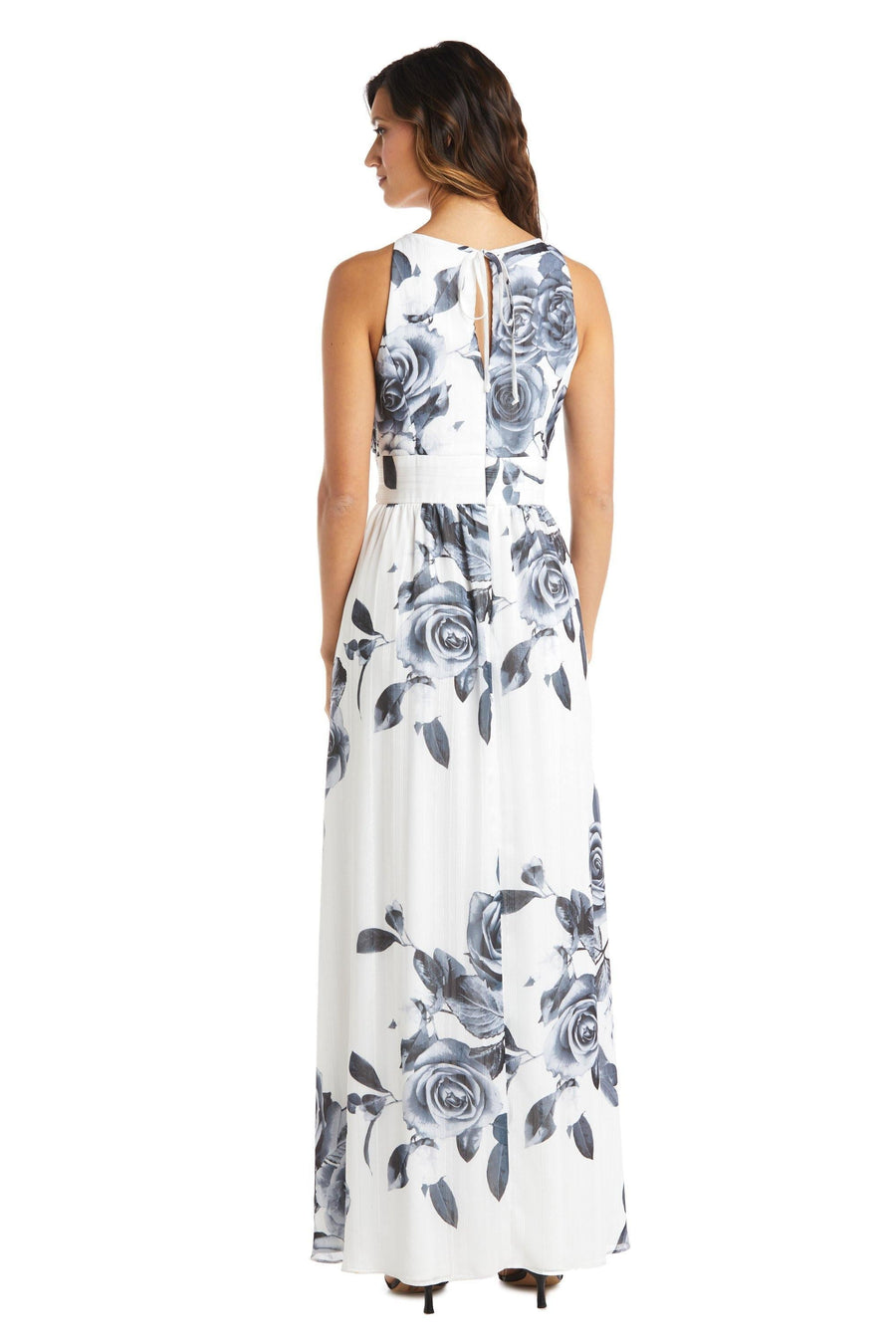 R&M Richards Long Formal Chiffon Print Dress Sale - The Dress Outlet