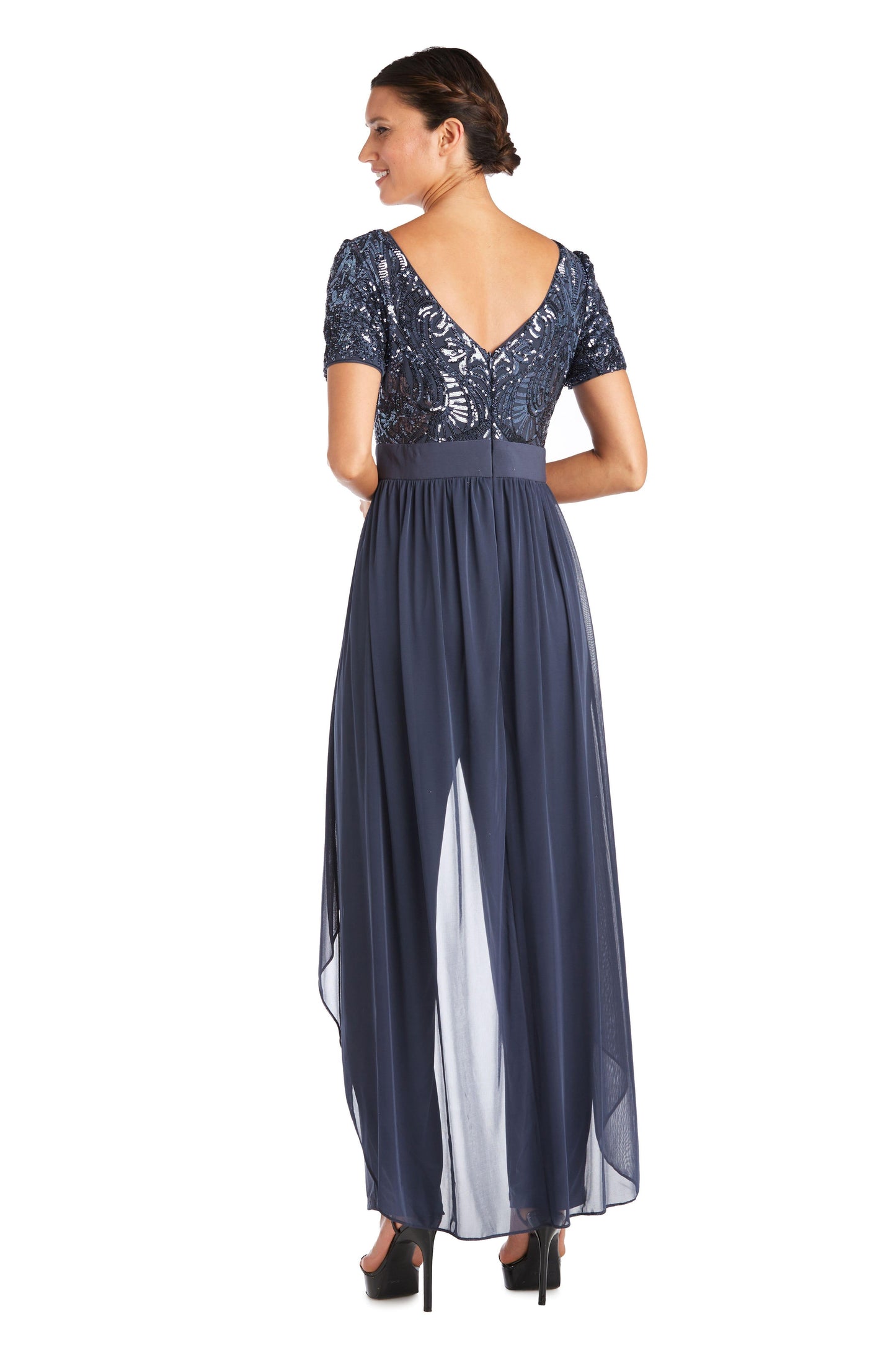 R&M Richards Long Formal High Low Jumpsuit 7632 - The Dress Outlet
