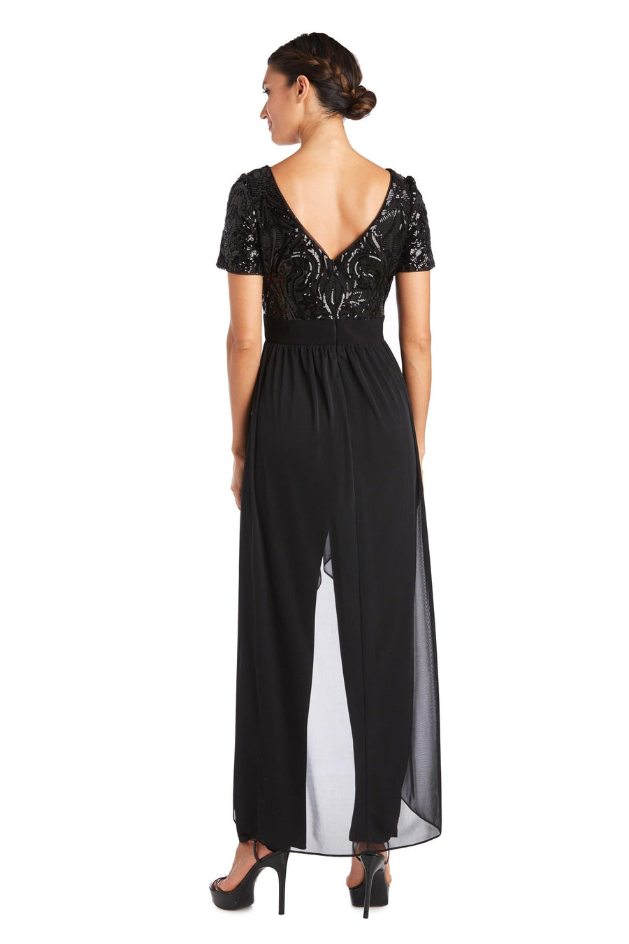 R&M Richards Long Formal High Low Jumpsuit 7632 - The Dress Outlet
