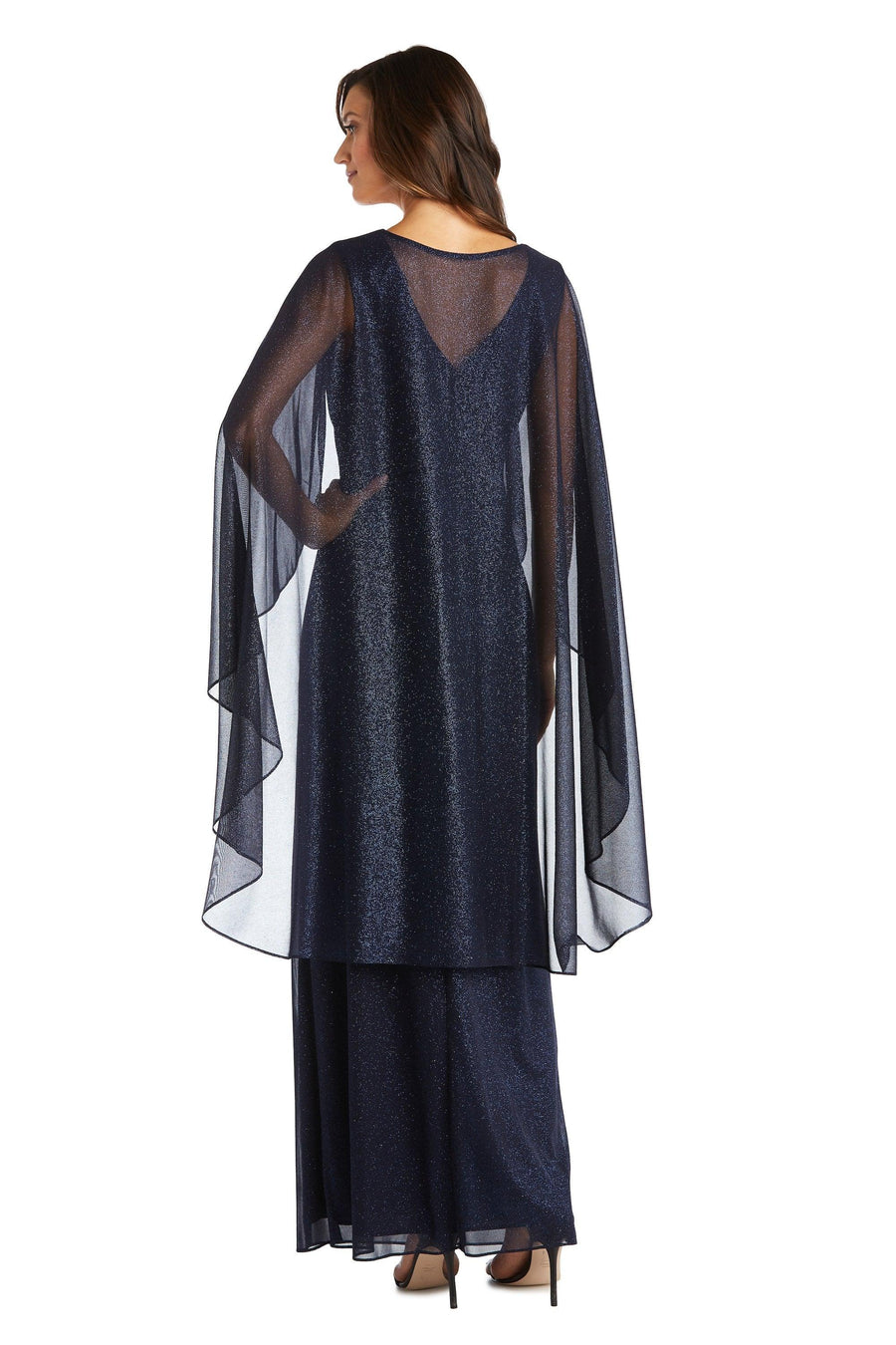 R&M Richards Long Formal Petite Cape Dress 2384P - The Dress Outlet