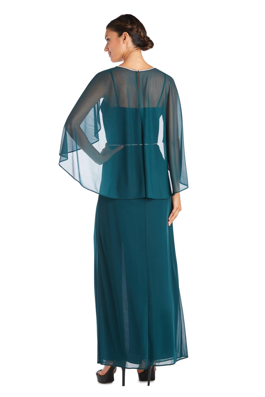 R&M Richards Long Formal Petite Chiffon Dress 2461P - The Dress Outlet