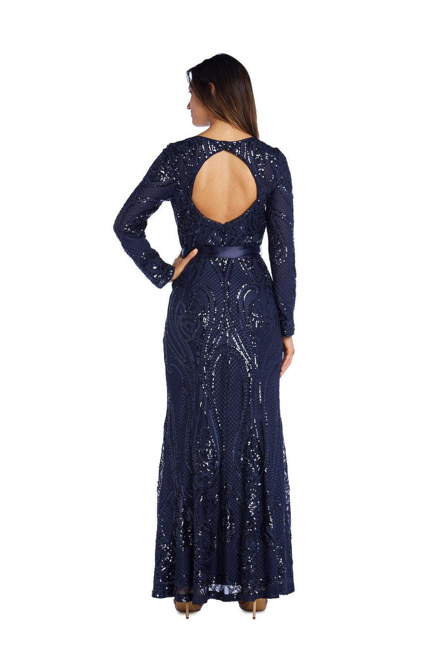 R&M Richards Long Formal Petite Evening Dress 5726P - The Dress Outlet