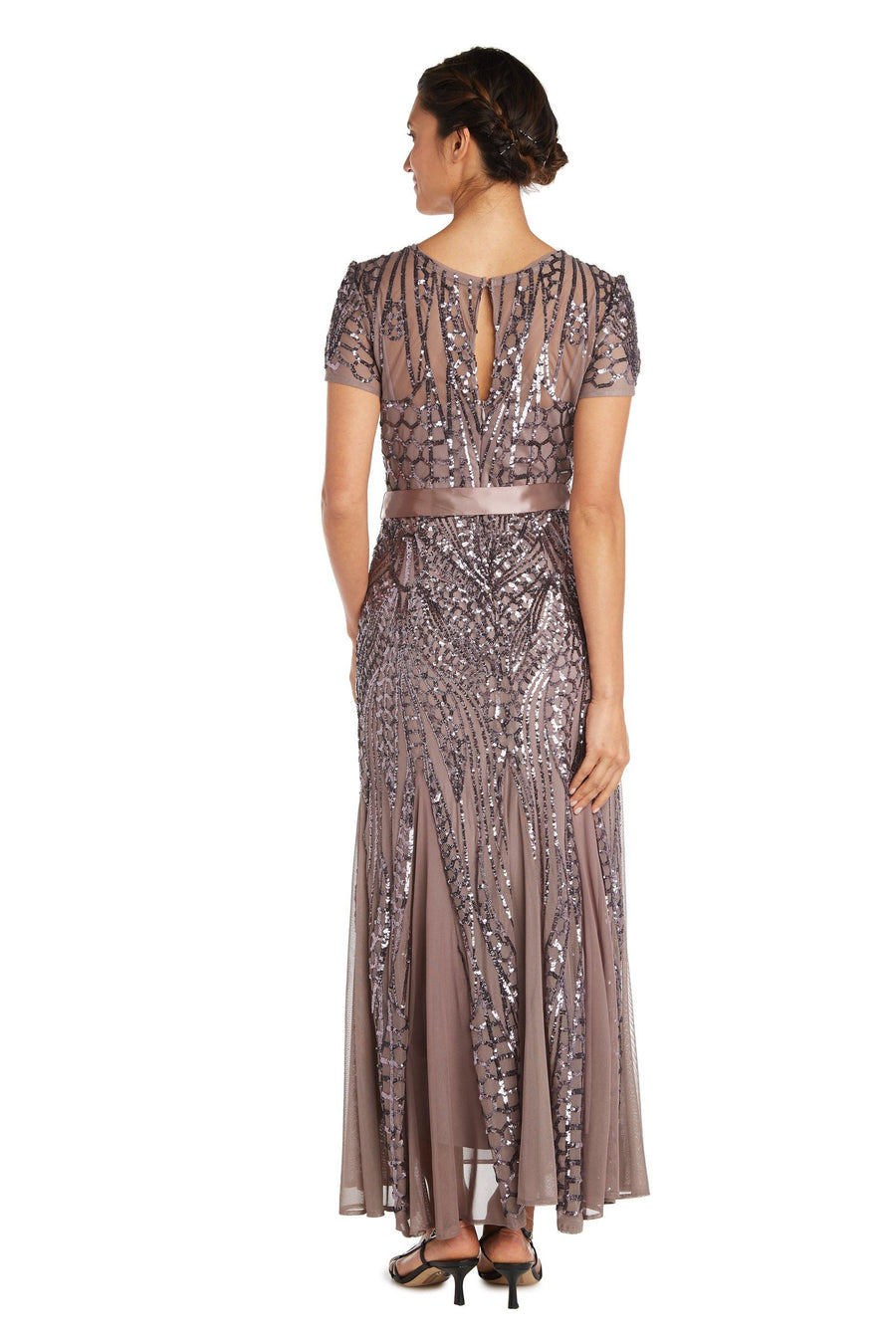 Mother of the Bride Dresses Long Formal Petite Sequins Dress Mocha