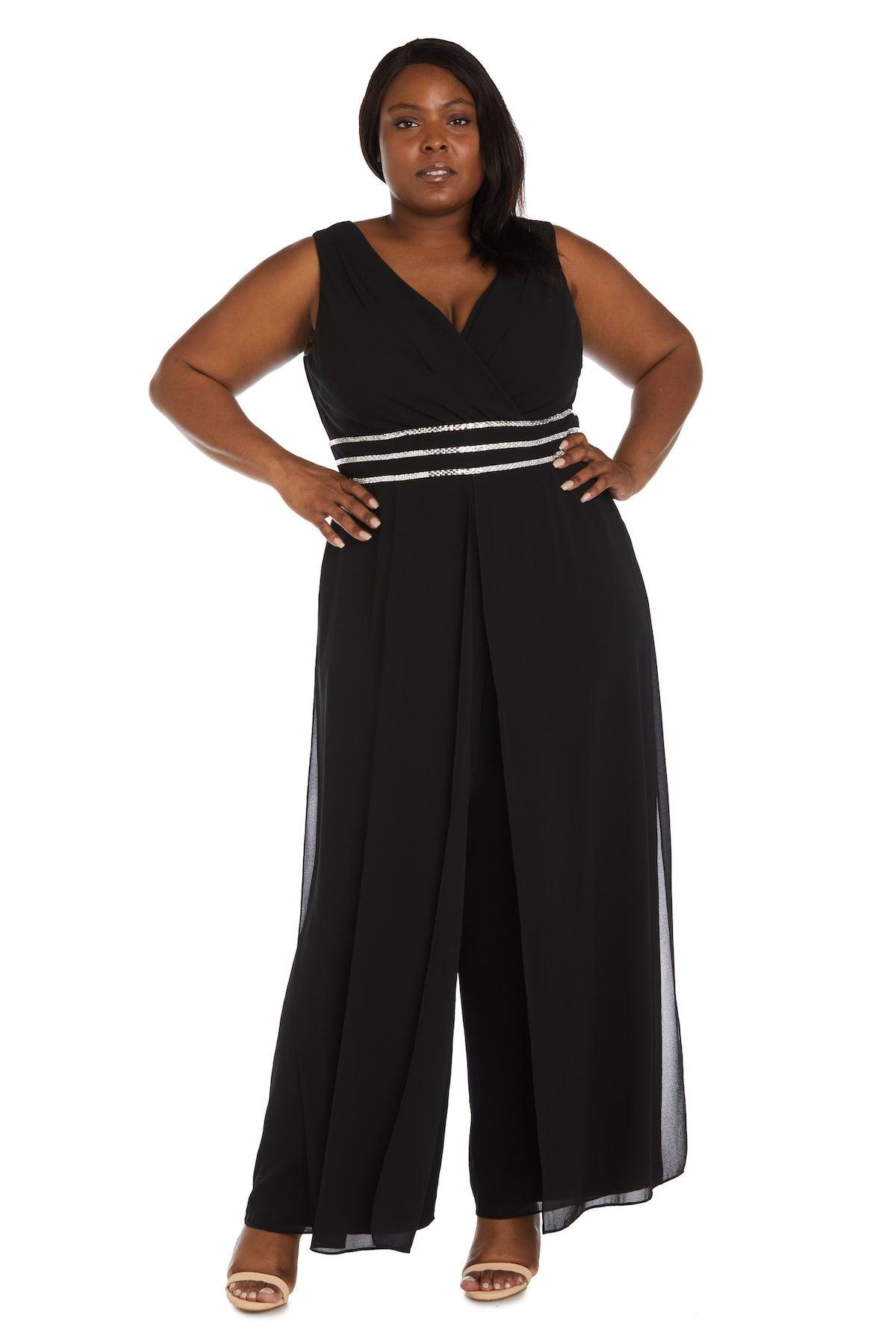 R&M Richards Long Formal Plus Size Jumpsuit 9365W - The Dress Outlet