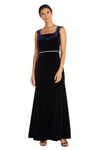 R&M Richards Long Formal Velvet Dress 7572 - The Dress Outlet