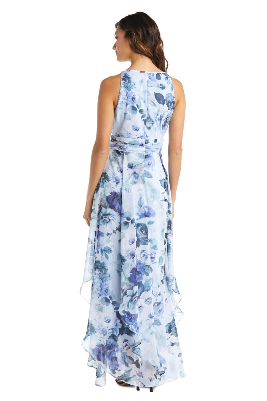 R&M Richards Long Halter Formal Floral Dress 7729 - The Dress Outlet