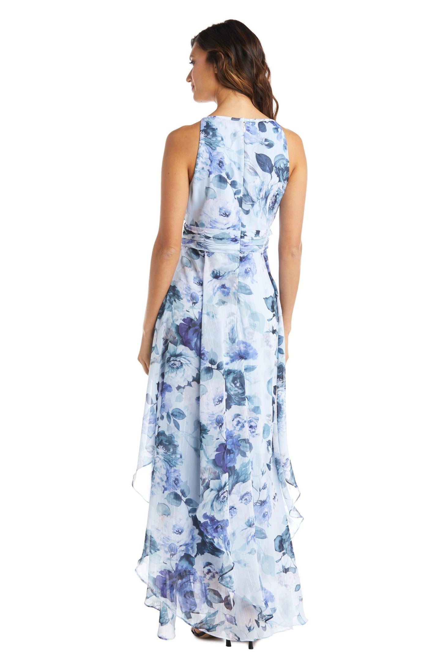 R&M Richards Long Halter Formal Floral Dress 7729 - The Dress Outlet