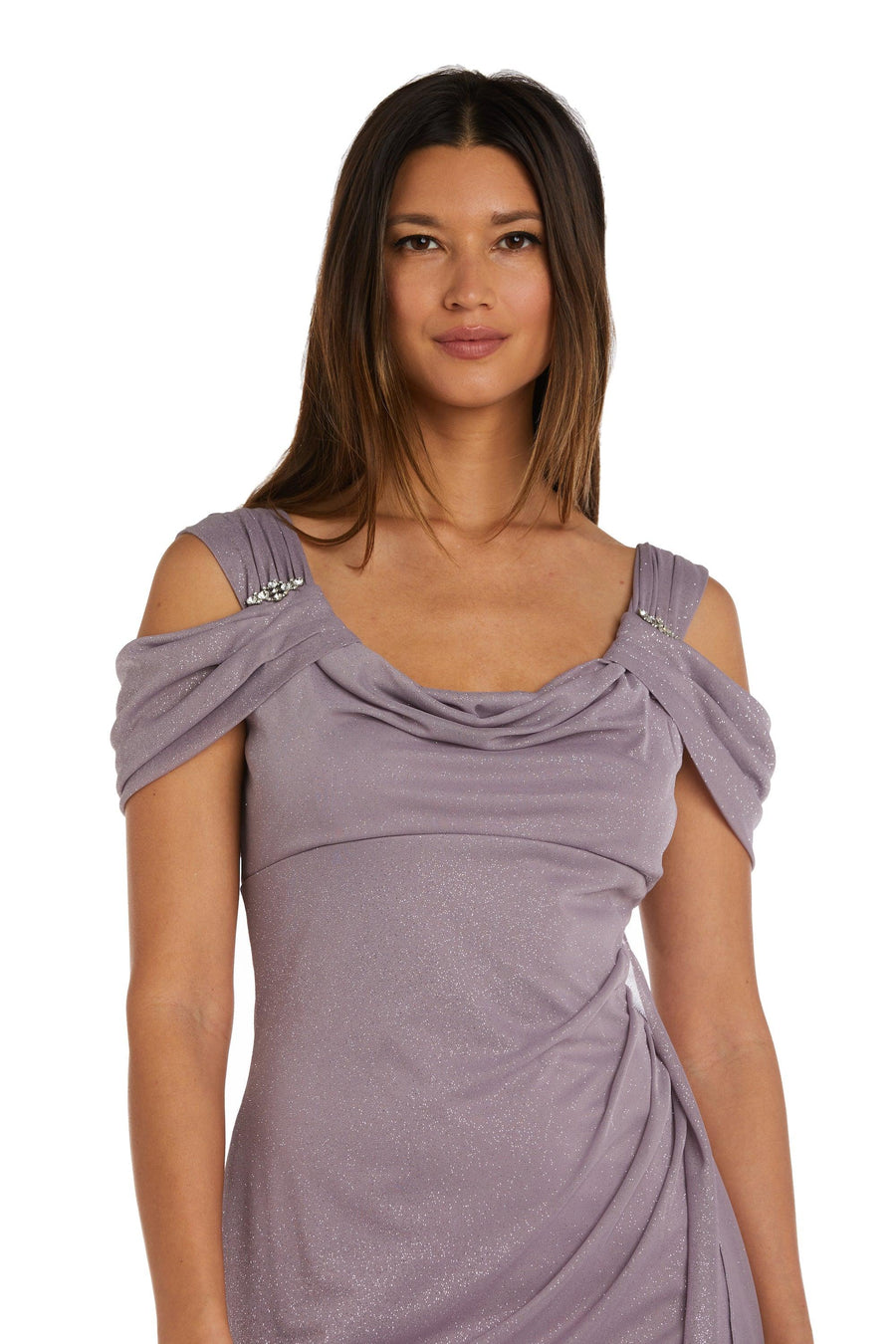 R&M Richards Long Off Shoulder Formal Dress 2061 - The Dress Outlet